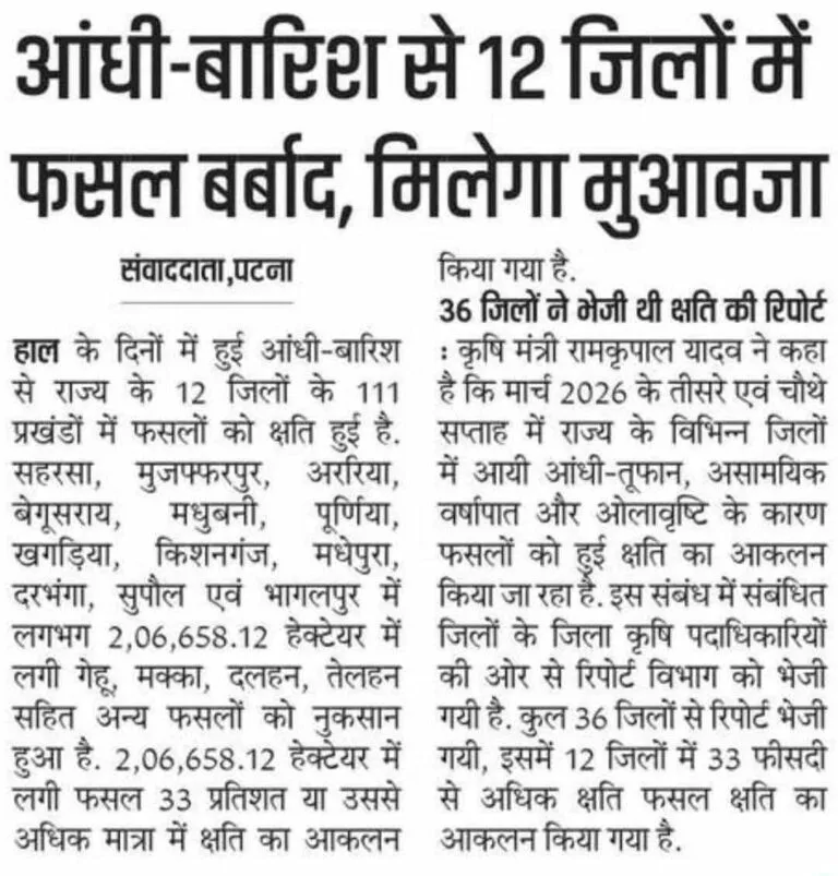 Bihar Krishi Input Anudan 2026